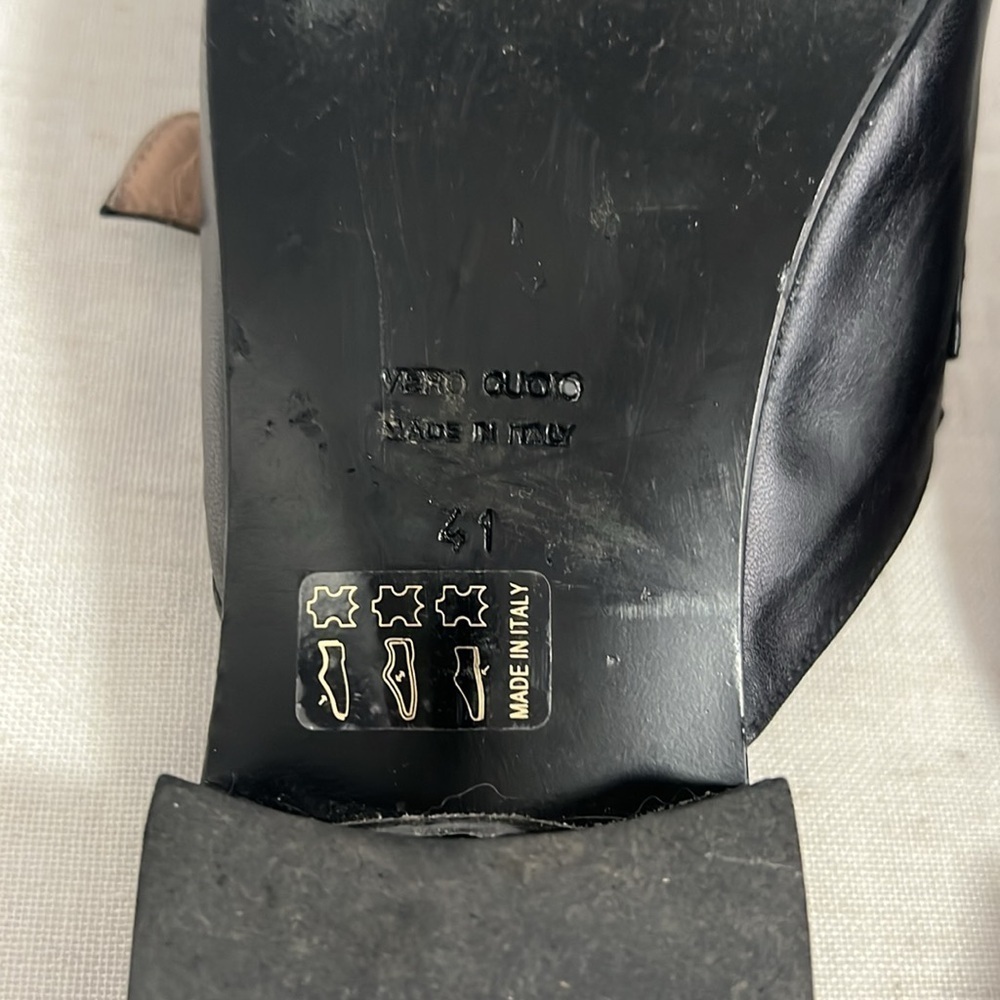Made for Italic Women’s Leather Black Buckle Detail Mule Loafers size 41 ( 9.5) - Picture 7 of 9